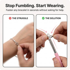 Charm Opener Retractable Jewelry Helper Hook, Purple, Bracelet Clasp Aid Put on your bracelet by yourself: retractable hook holds any lobster clasp ring steady so you can close it alone. Helper Collection