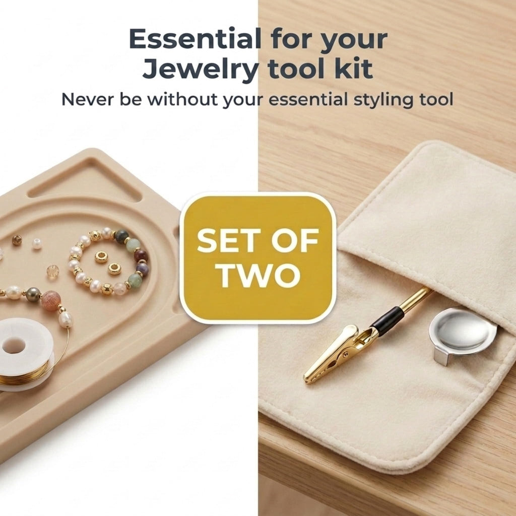 Charm Opener Italian Charm Bracelet Thumb Tool x2, Gold, Modular Links 3-piece set: Italian charm link opener and two retractable clasp hooks for bracelets, necklaces, and zippers, no help needed.