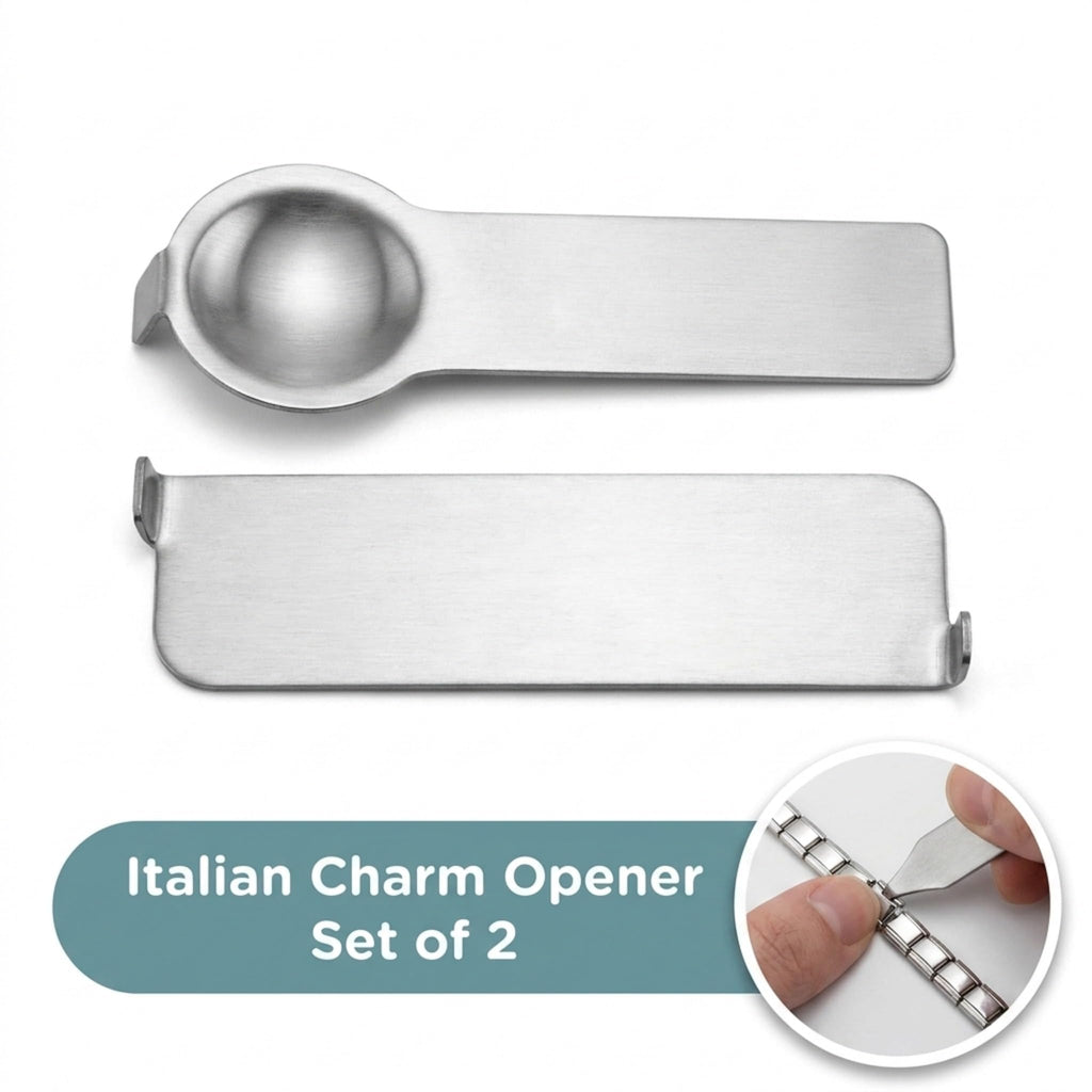 Charm Opener Italian Charm Bracelet Tool, Set of 2, Thumb and Square 9mm Italian charm bracelet tool set: opens 9mm modular links to add, remove, or rearrange charms without sore thumbs.