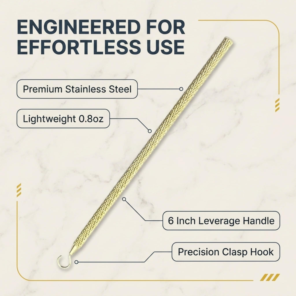 Charm Opener Jewelry Helper Hook, Gold, Bracelet and Necklace, Seniors Put on your bracelet by yourself: one-handed helper hook holds the clasp ring steady so you can close it alone.