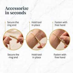 Charm Opener Jewelry Helper Hook and Bracelet Fastener Clip, Set of 2, Gold Put on your bracelet by yourself: jewelry helper hook and bracelet fastener clip, 2-piece set for lobster clasps.