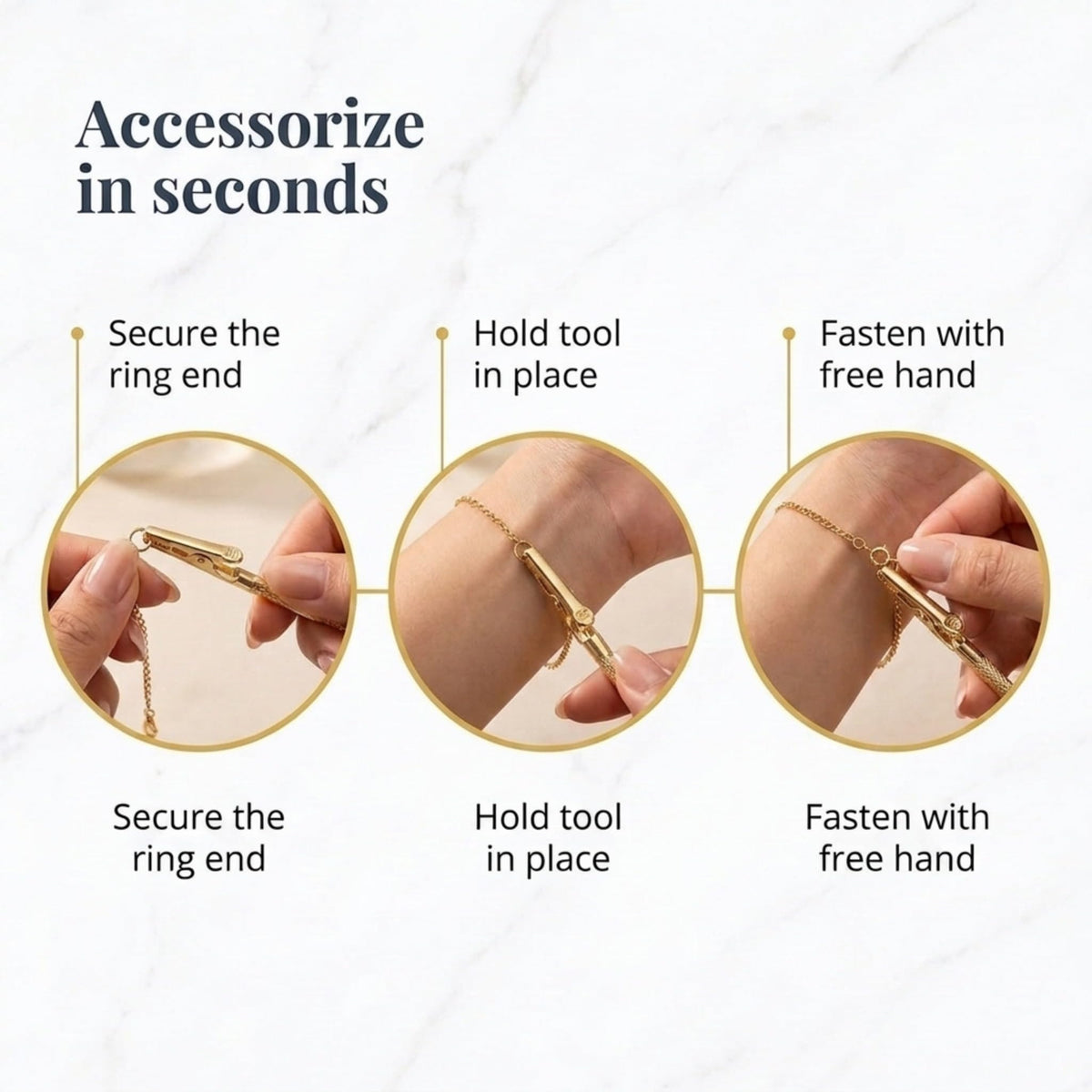 Charm Opener Jewelry Helper Hook and Bracelet Fastener Clip, Set of 2, Gold Put on your bracelet by yourself: jewelry helper hook and bracelet fastener clip, 2-piece set for lobster clasps.