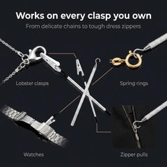 Charm Opener Jewelry Helper Hook and Bracelet Fastener Clip, Silver, Women Put on your bracelet by yourself: jewelry helper hook and bracelet fastener clip, 2-piece set for lobster clasps.