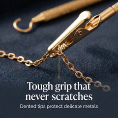 Charm Opener Jewelry Helper Hook and Bracelet Fastener Clip, Set of 2, Gold Put on your bracelet by yourself: jewelry helper hook and bracelet fastener clip, 2-piece set for lobster clasps.