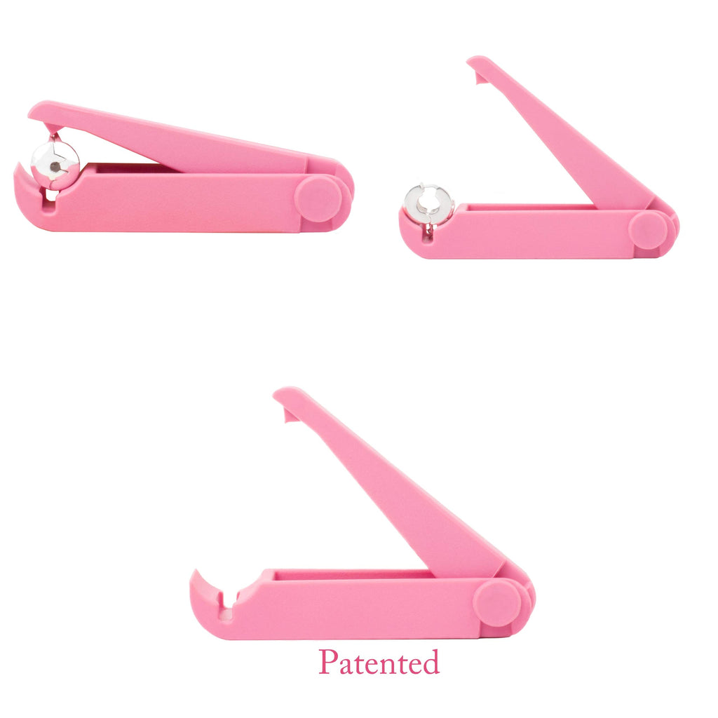 Charm Opener Pink European Charm Bracelet Tool, Barrel Clasp, Clip Beads Patented clasp opener for European charm bracelets: opens barrel clasps, clip beads, and safety chains precisely.