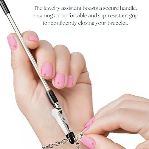 Bracelet Charm Opener Helper Tool - Fastener and Jewelry Helper Tool for Easy Bracelet Opening - Portable, Easy-to-Use Design in Durable Silver Metal