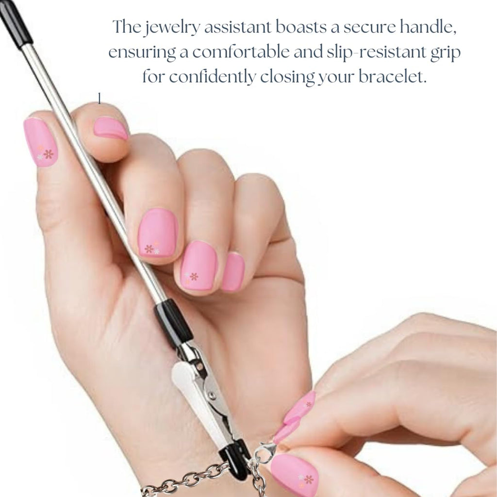 Charm Opener . Bracelet Helper Tool - Fastener and Jewelry Helper Tool for Easy Bracelet Opening - Portable, Easy-to-Use Design in Durable Silver Metal