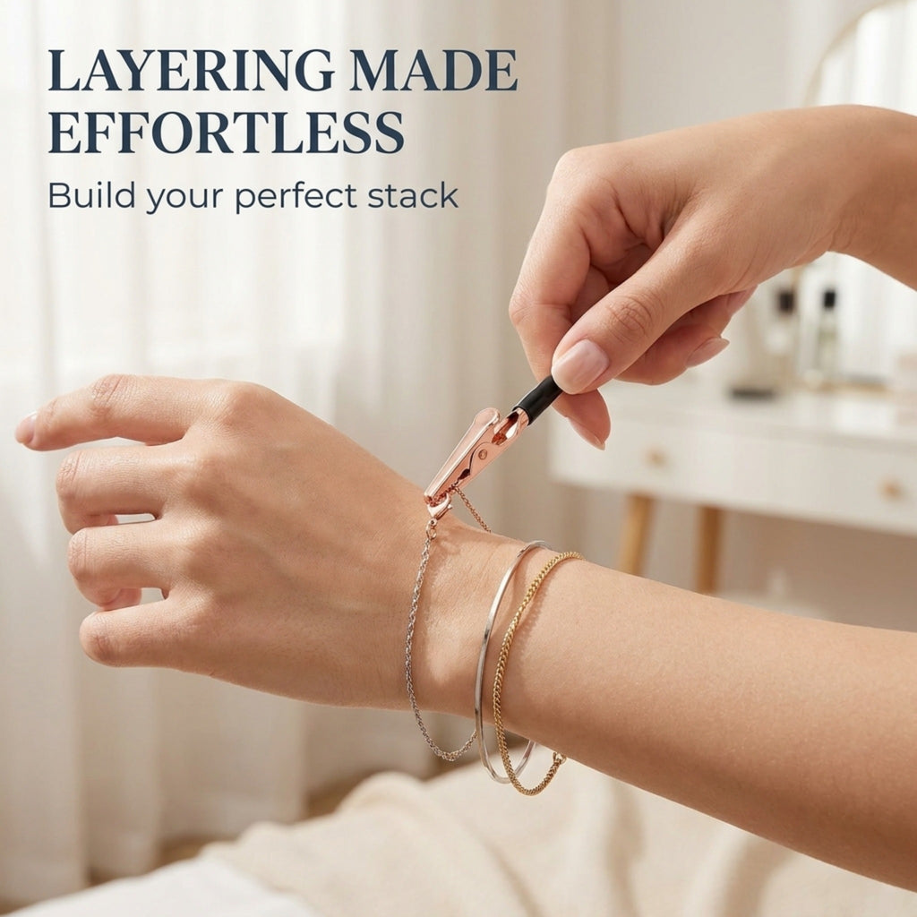 Charm Opener Jewelry Helper Hook, Silver, Bracelet and Necklace Clasp Aid Put on your bracelet by yourself: one-handed helper hook holds the clasp ring steady so you can close it alone.