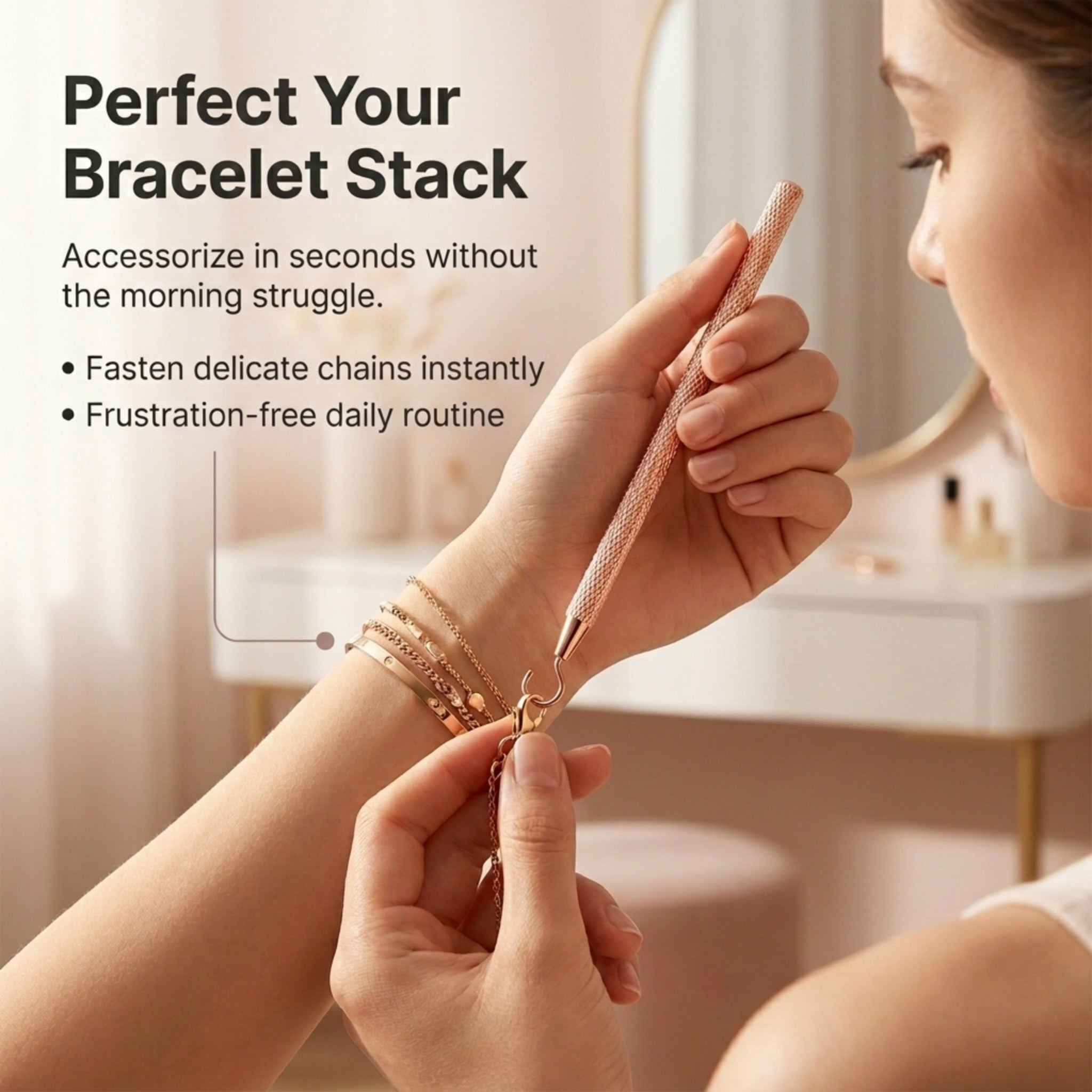 Charm Opener Bracelet Helper Tool Hook - Easy Jewelry Wearing Assistance - Metal Bracelet Buddy Fastening Helper with Necklace Clasp Opener - Convenient Bracelet Fastener for Self-Use, Ideal for the Elderly