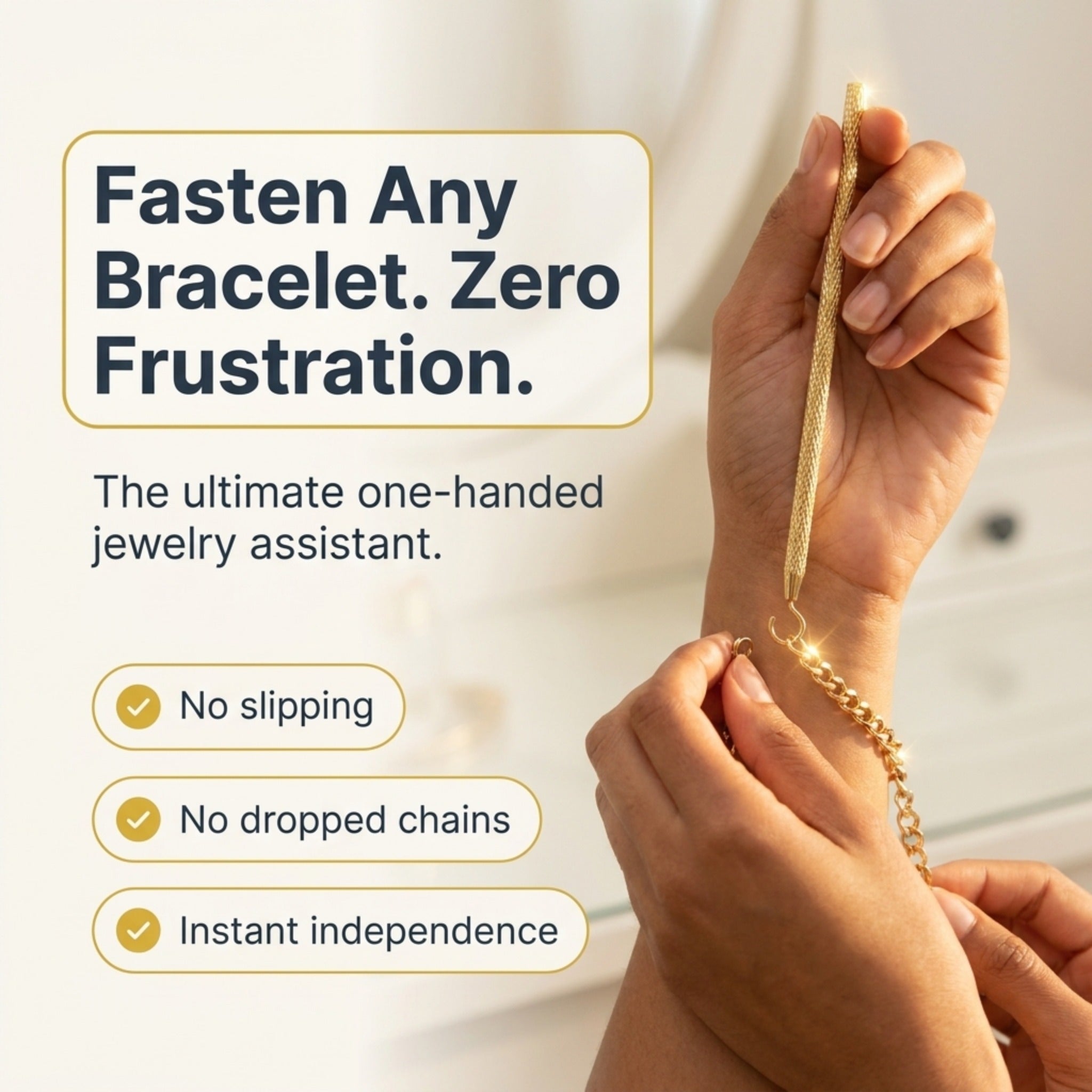 Charm Opener Bracelet Helper Tool Hook - Easy Jewelry Wearing Assistance - Metal Bracelet Buddy Fastening Helper with Necklace Clasp Opener - Convenient Bracelet Fastener for Self-Use, Ideal for the Elderly