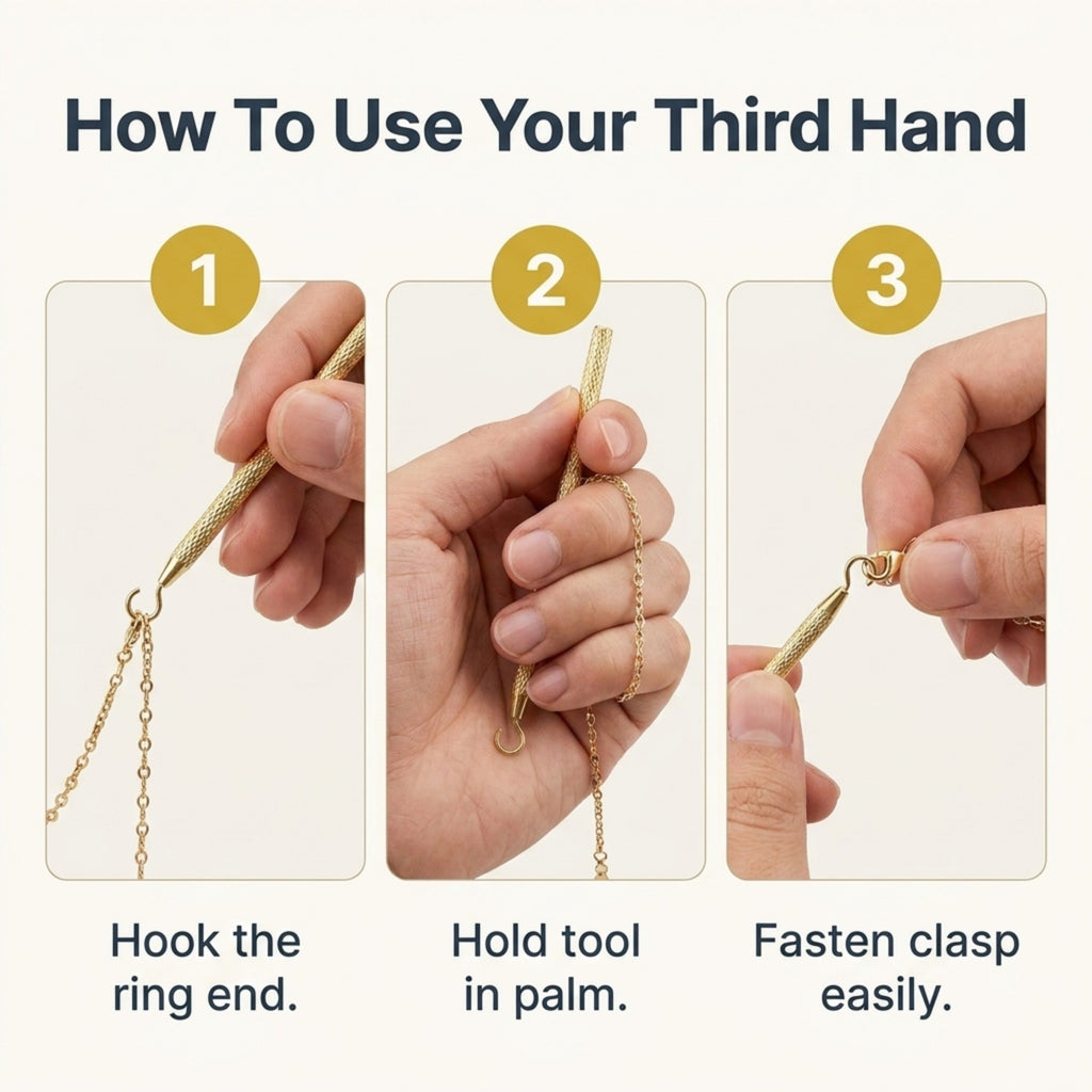 Charm Opener Bracelet Helper Tool Hook - Easy Jewelry Wearing Assistance - Metal Bracelet Buddy Fastening Helper with Necklace Clasp Opener - Convenient Bracelet Fastener for Self-Use, Ideal for the Elderly
