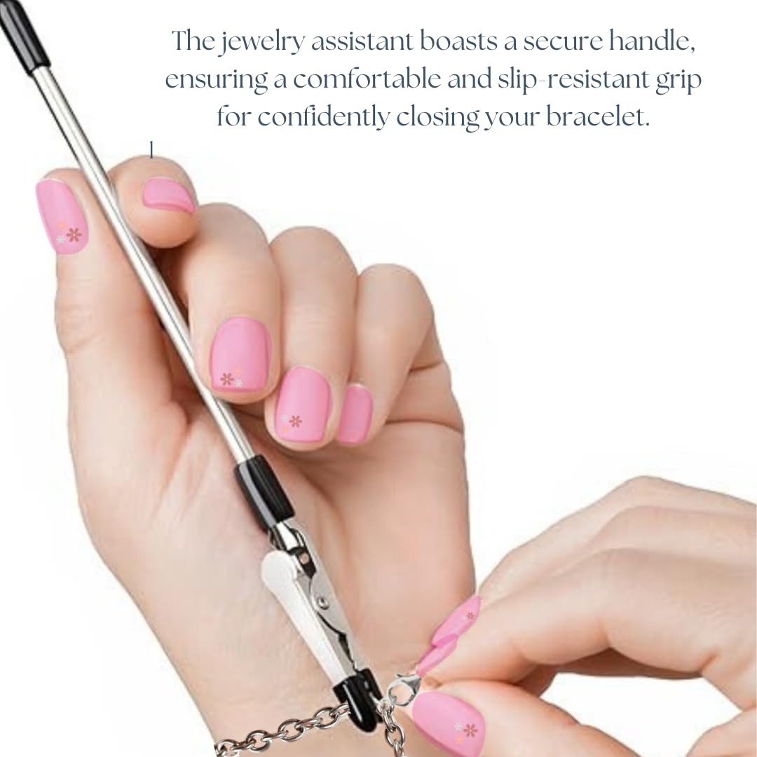 Charm Opener . Bracelet Helper Tool - Fastener and Jewelry Helper Tool for Easy Bracelet Opening - Portable, Easy-to-Use Design in Durable Silver Metal